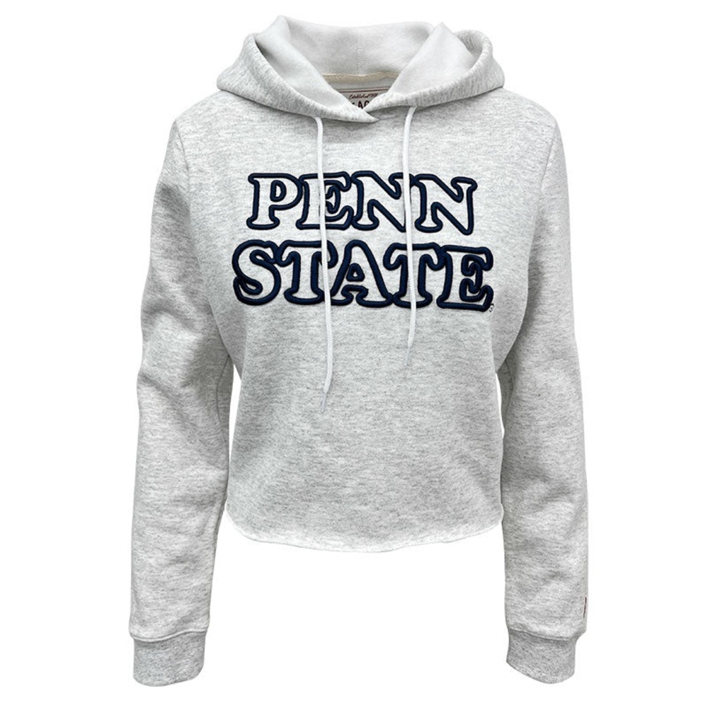 League Women’s Penn State PSU Grey & Navy Blue Cropped Hoodie XL